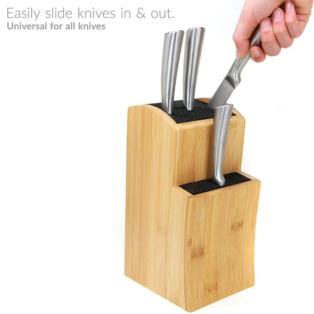 Maison & White Universal Bamboo Knife Block - Beales department store