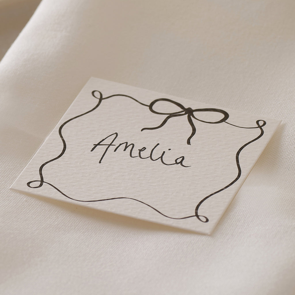 Black and White Bow Place Cards- 10 Inner Pack