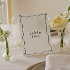 Cream and Black Wedding Table Numbers- 5 Inner Pack