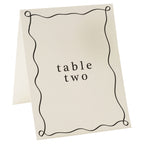 Cream and Black Wedding Table Numbers- 5 Inner Pack