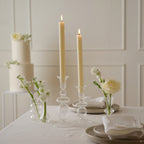Small Clear Glass Dinner Candle Holder- 1 Inner Pack