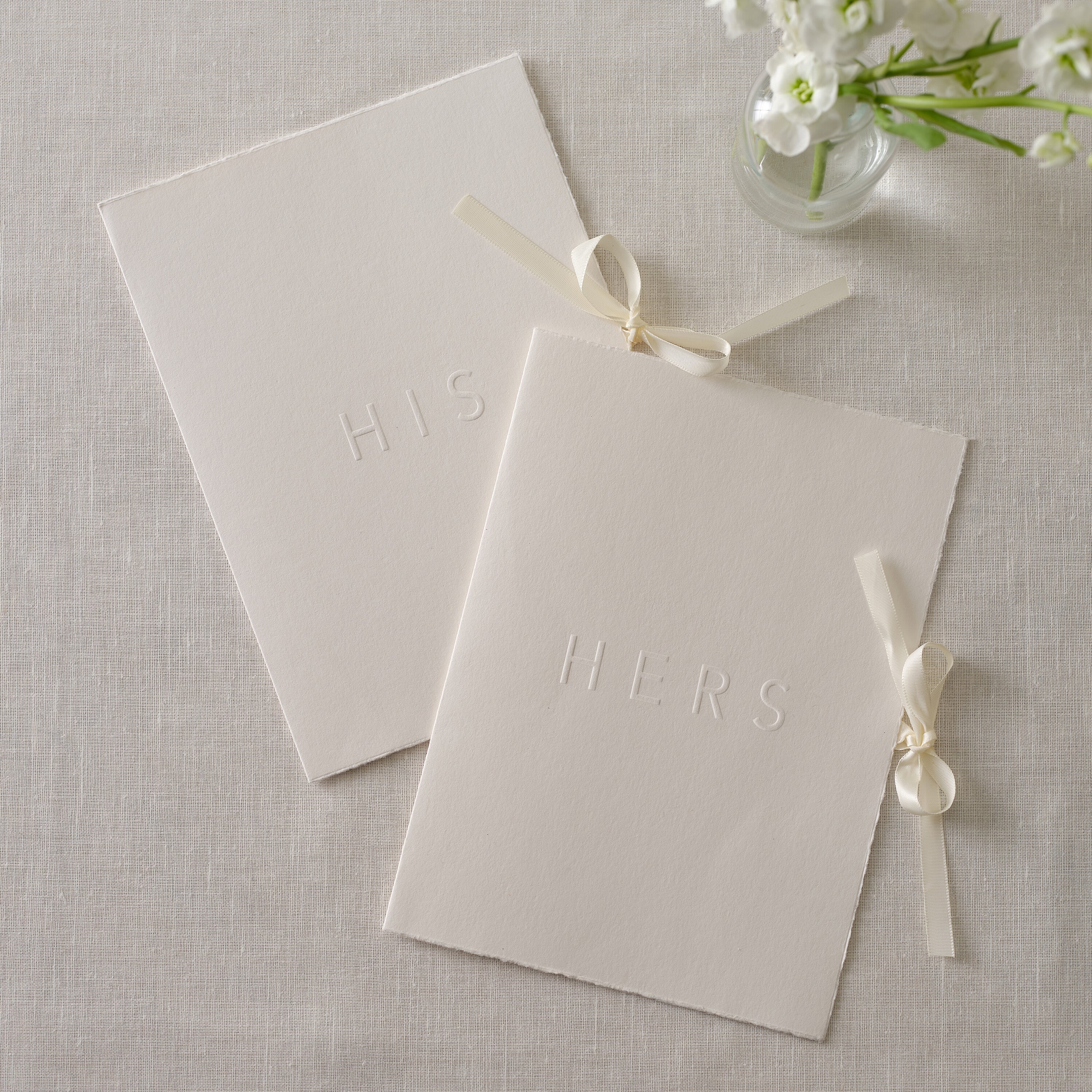 Cream His and Hers Wedding Vow Books- 5 Inner Pack