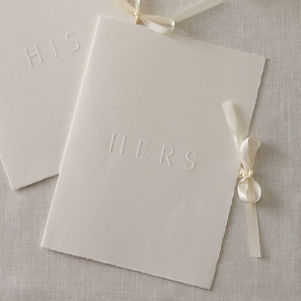 Cream His and Hers Wedding Vow Books- 5 Inner Pack