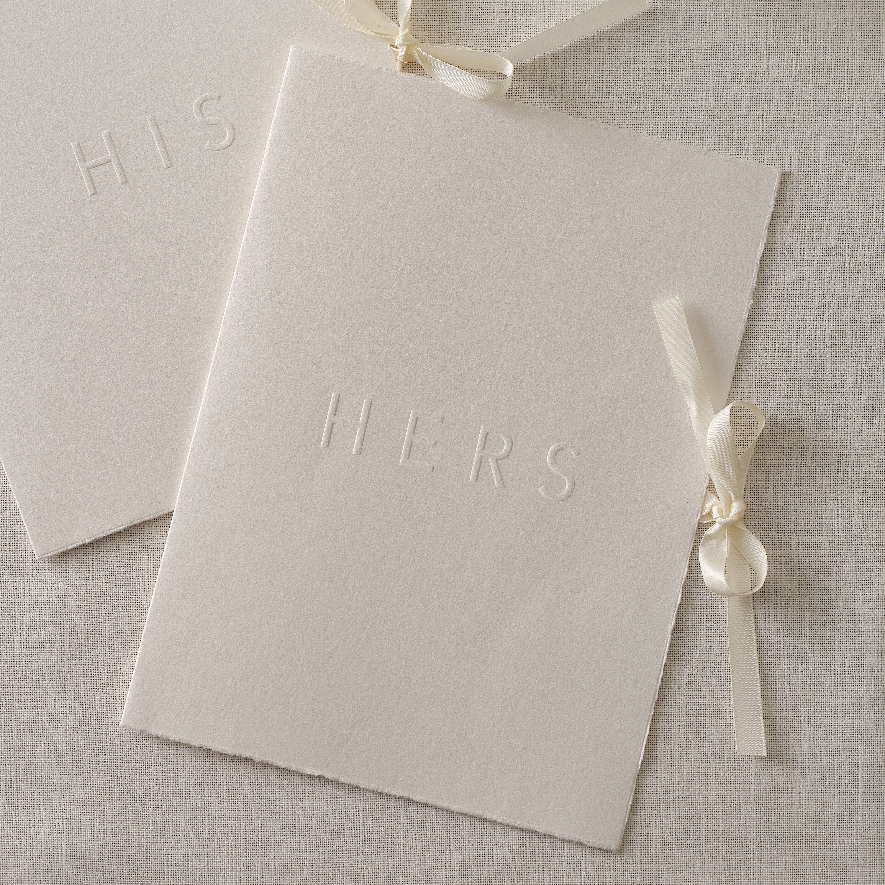 Cream His and Hers Wedding Vow Books- 5 Inner Pack