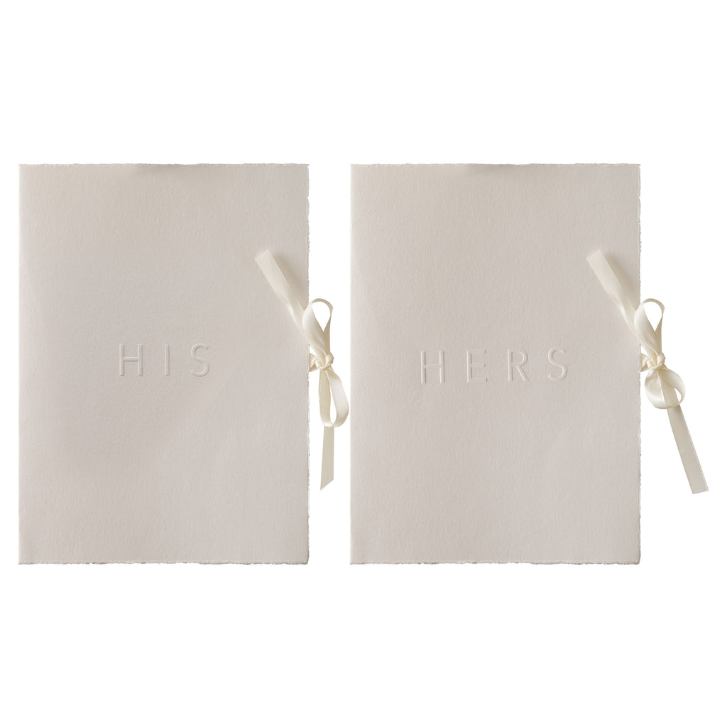Cream His and Hers Wedding Vow Books- 5 Inner Pack