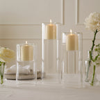 Clear Glass Pillar Candle Holders- 1 Inner Pack