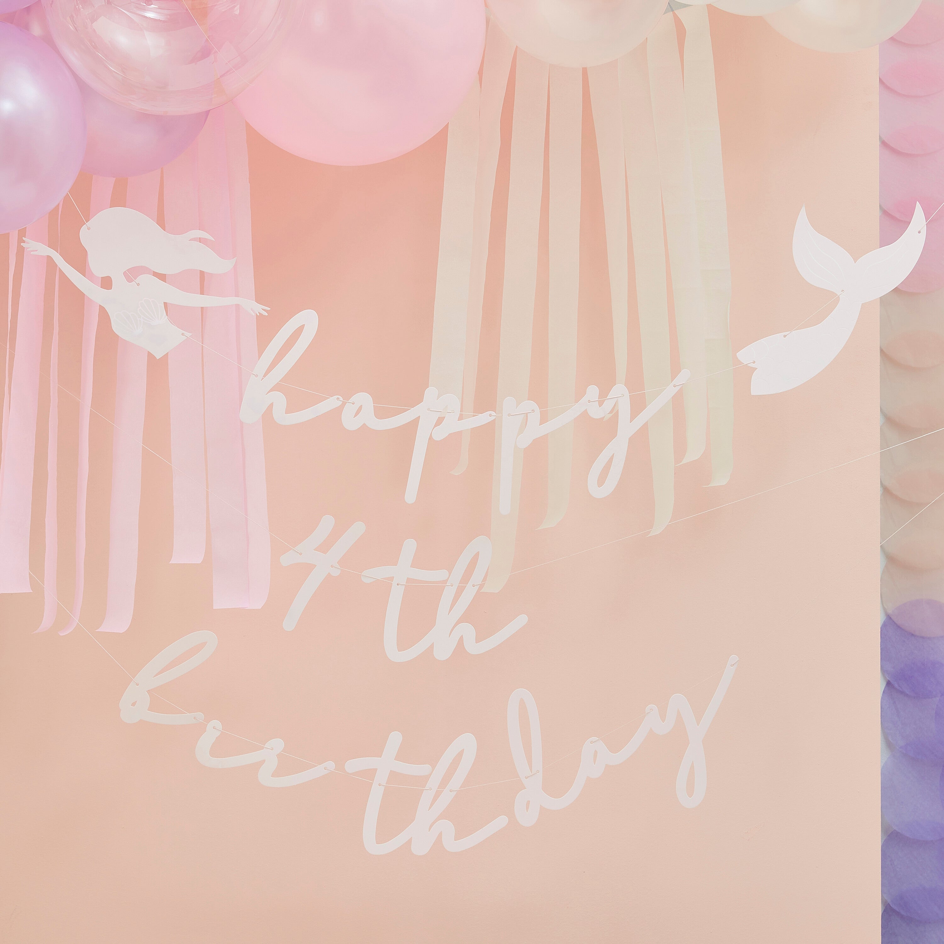 Customisable Pink and Iridescent Happy Birthday Bunting- 5 Inner Pack