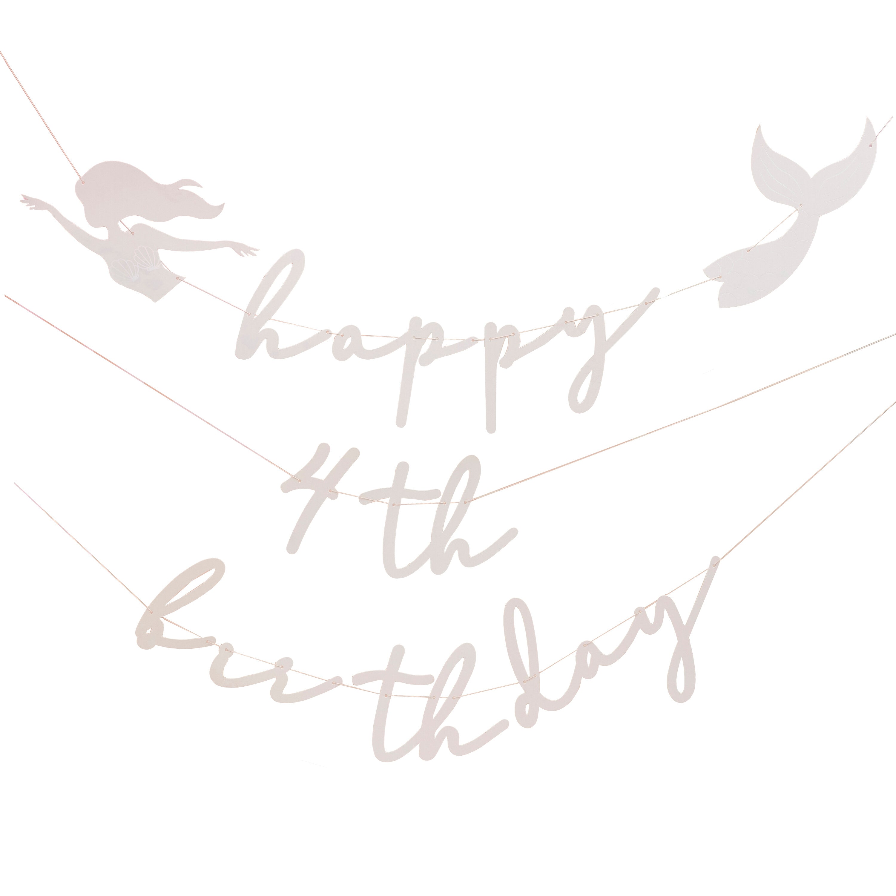 Customisable Pink and Iridescent Happy Birthday Bunting- 5 Inner Pack