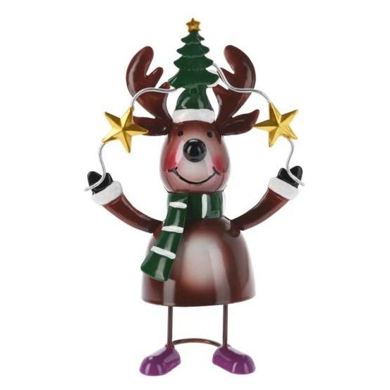 Metal Christmas Figurine 18cm Reindeer - Beales department store