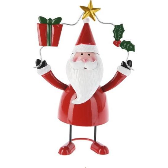 Metal Christmas Figurine 18cm Santa - Beales department store