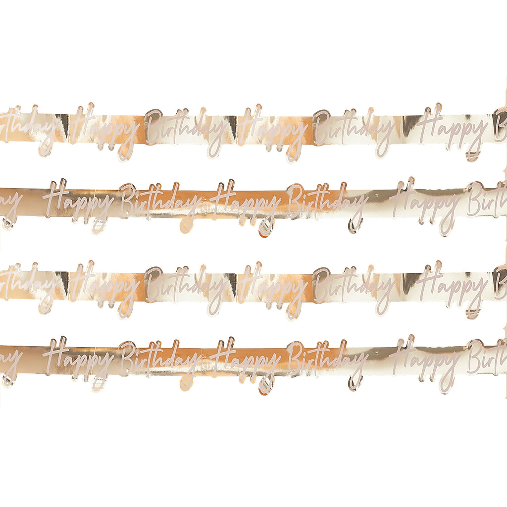 Gold Foil Happy Birthday Banner- 5 Inner Pack