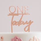 Rose Gold One Today 1st Birthday Cake Topper- 5 Inner Pack