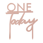 Rose Gold One Today 1st Birthday Cake Topper- 5 Inner Pack