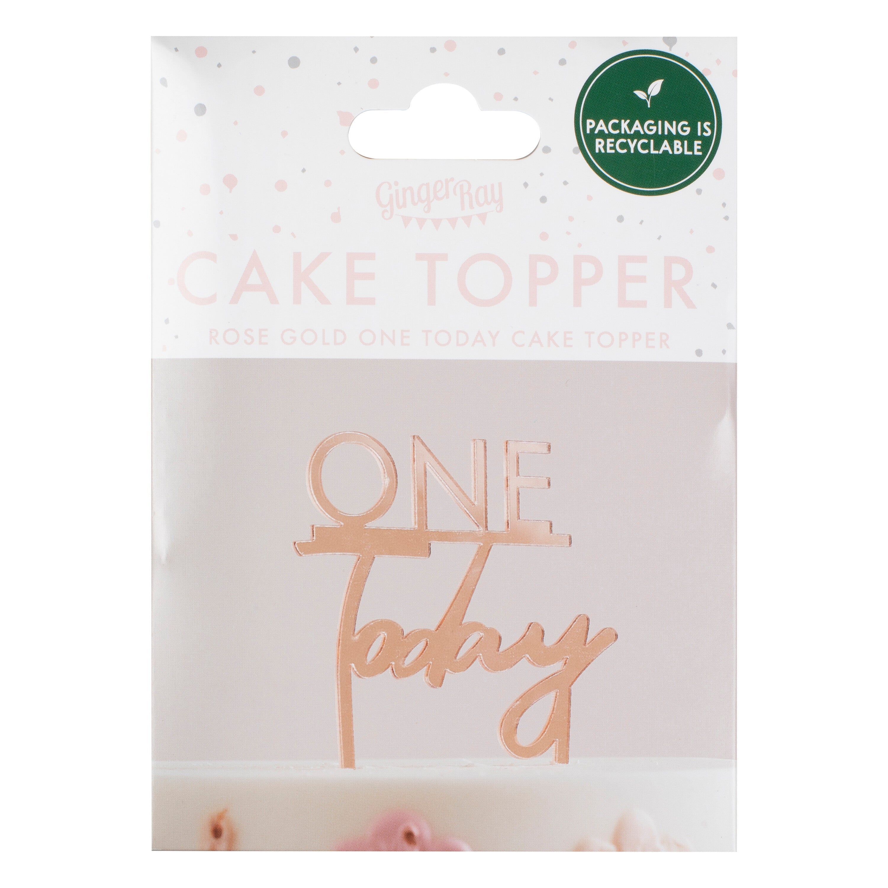 Rose Gold One Today 1st Birthday Cake Topper