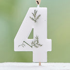 Leaf Foliage Number 4 Birthday Candle- 5 Inner Pack