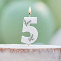 Leaf Foliage Number 5 Birthday Candle