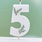 Leaf Foliage Number 5 Birthday Candle