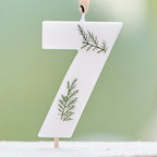 Leaf Foliage Number 7 Birthday Candle- 5 Inner Pack