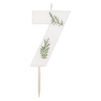 Leaf Foliage Number 7 Birthday Candle- 5 Inner Pack
