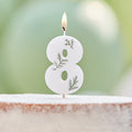 Leaf Foliage Number 8 Birthday Candle- 5 Inner Pack