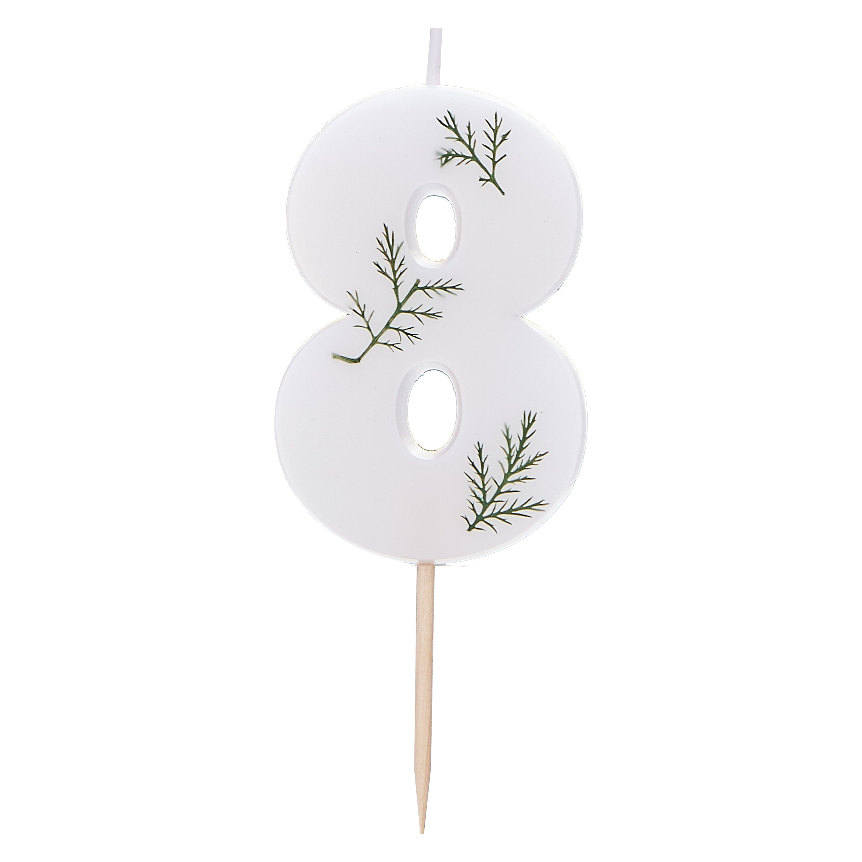 Leaf Foliage Number 8 Birthday Candle