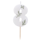 Leaf Foliage Number 8 Birthday Candle- 5 Inner Pack