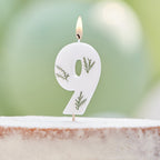 Leaf Foliage Number 9 Birthday Candle