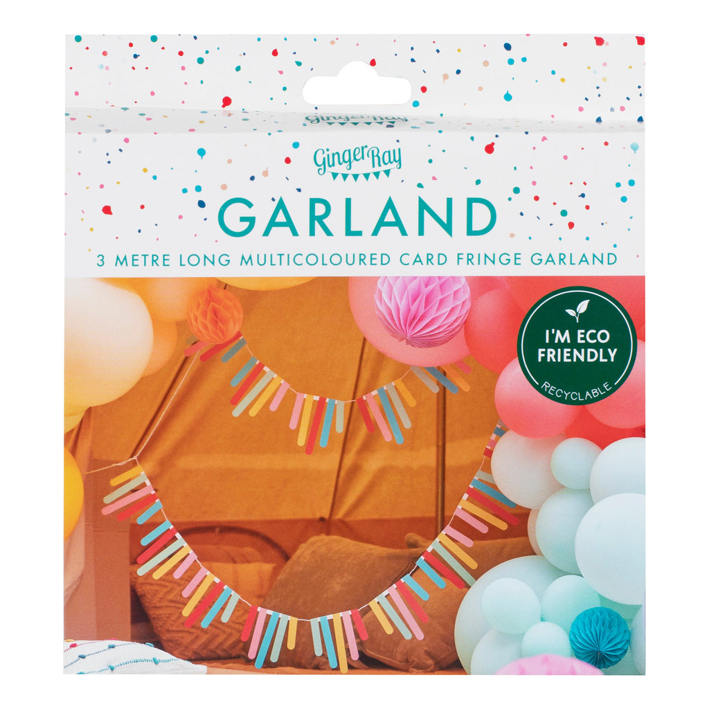 Multicoloured Card Fringe Bunting