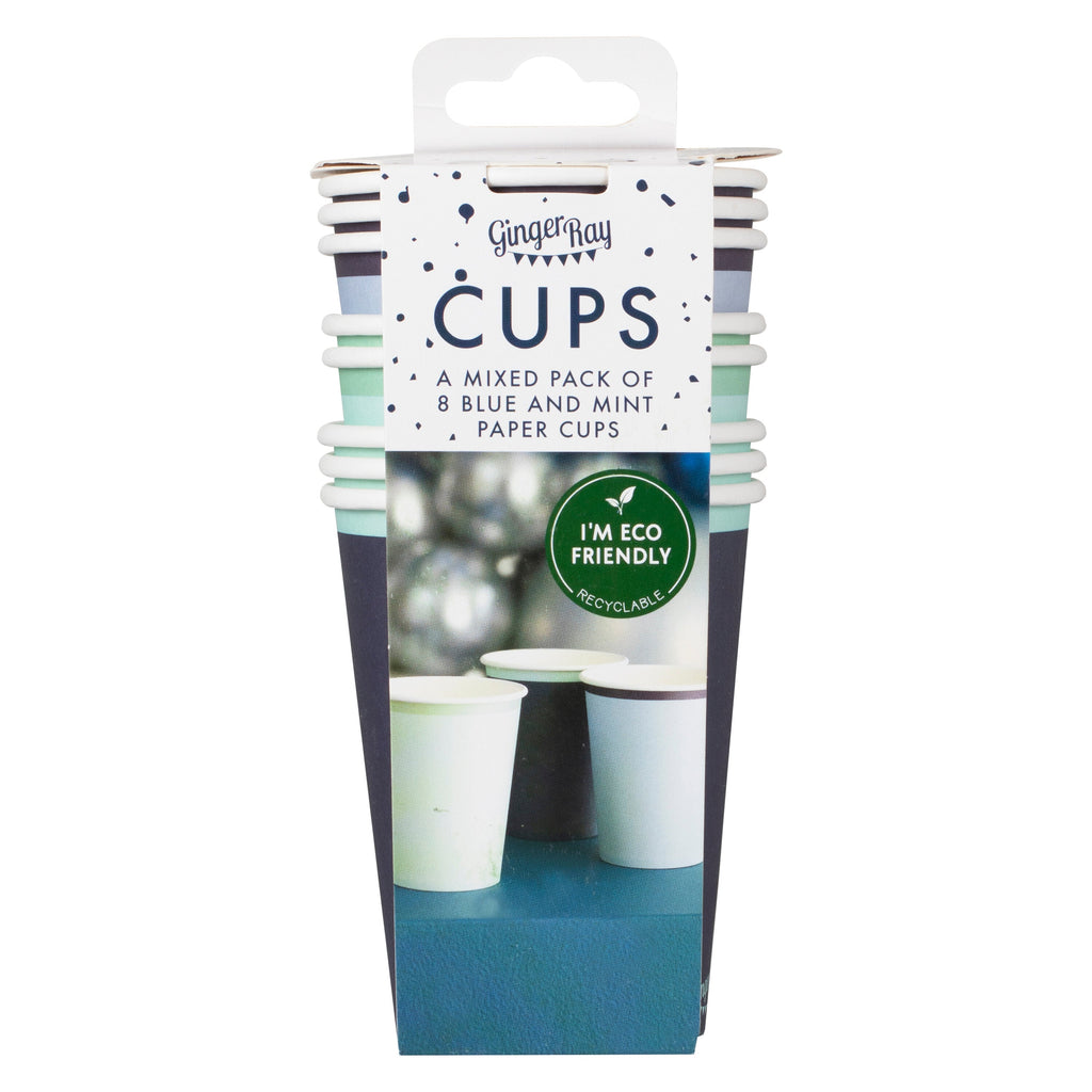 Navy, Blue & Mint Paper Cups