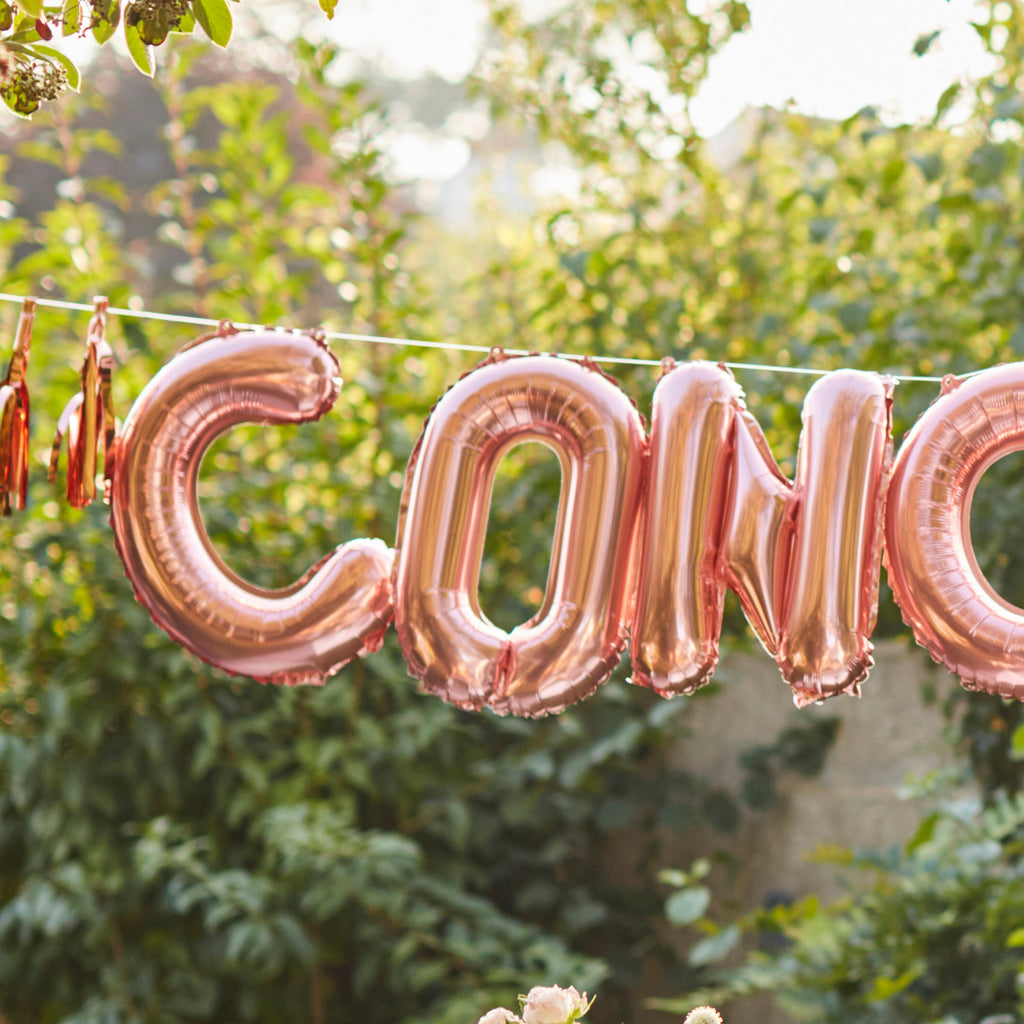 Congrats Rose Gold Congratulations Balloon Bunting- 5 Inner Pack