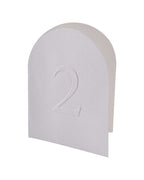 White Embossed Paper Card Table Numbers 1-12 - 20cm x 30cm