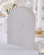 White Embossed Paper Card Table Numbers 1-12 - 20cm x 30cm