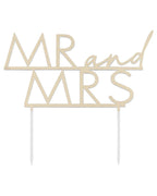 Gold Acrylic 'Mr & Mrs' Cake Topper - 14.5cm x 15.8cm