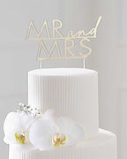 Gold Acrylic 'Mr & Mrs' Cake Topper - 14.5cm x 15.8cm