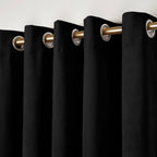 Montrose Black Velvet Blackout Thermal Coated Eyelet Curtains