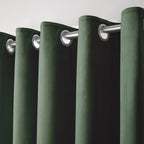 Montrose Bottle Green Velvet Blackout Thermal Coated Eyelet Curtains