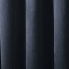 Montrose Navy Blue Velvet Blackout Thermal Coated Eyelet Curtains