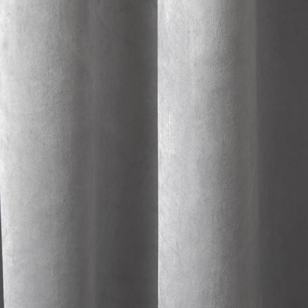 Montrose Silver Grey Velvet Blackout Thermal Coated Eyelet Curtains