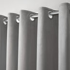 Montrose Silver Grey Velvet Blackout Thermal Coated Eyelet Curtains