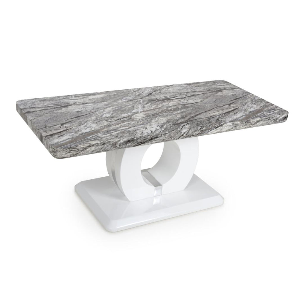 Neptune Marble Effect Grey/White Coffee Table - Beales department store