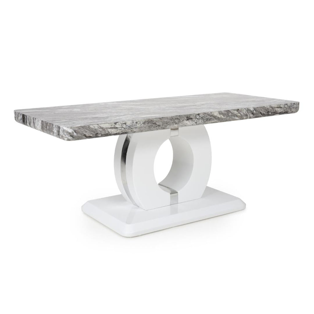 Neptune Marble Effect Grey/White Coffee Table - Beales department store