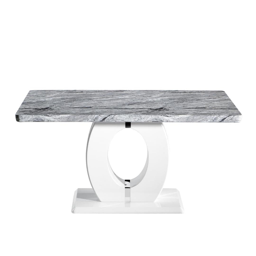 Neptune Medium Marble Effect Grey/White Dining Table - Beales department store