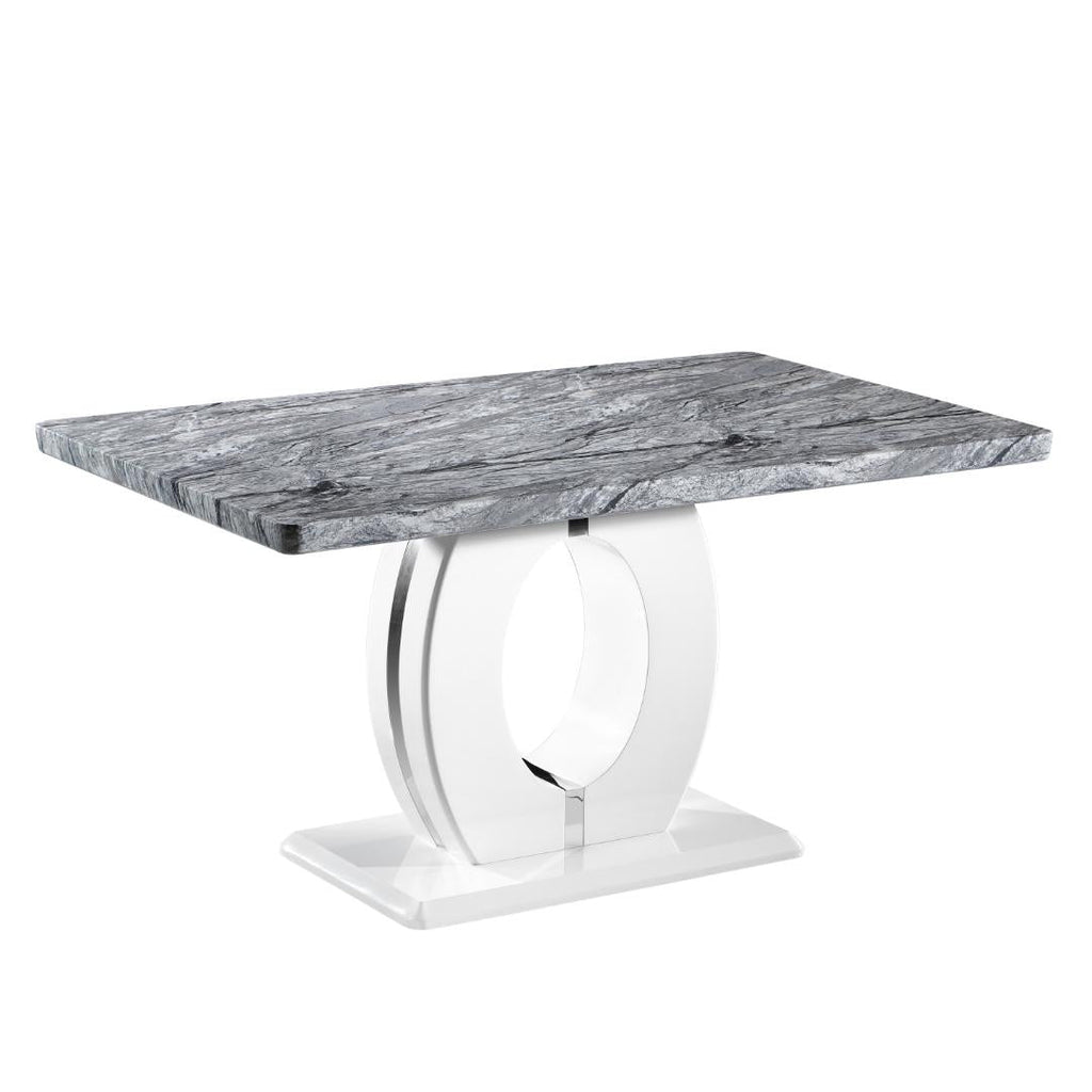 Neptune Medium Marble Effect Grey/White Dining Table - Beales department store