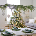 Wooden Snowflake & Honeycomb Tree Christmas Hanging Decorations- 5 Inner Pack