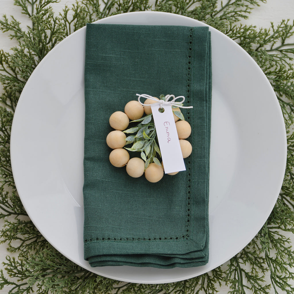 Wooden Place Card Holder with Foliage- 5 Inner Pack