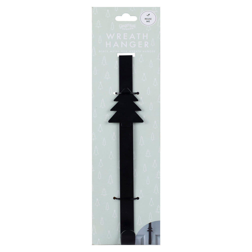 Black Metal Christmas Wreath Door Hanger- 5 Inner Pack