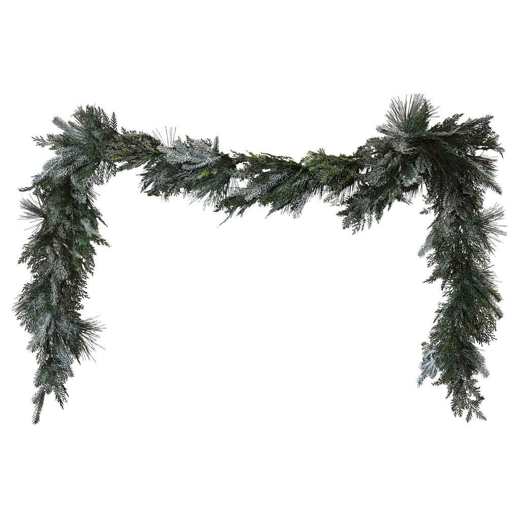Snowy Foliage Christmas Garland