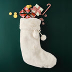 Cream Faux Fur Christmas Stocking- 5 Inner Pack