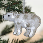 Embellished Polar Bear Christmas Tree Decoration- 5 Inner Pack