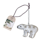 Embellished Polar Bear Christmas Tree Decoration- 5 Inner Pack